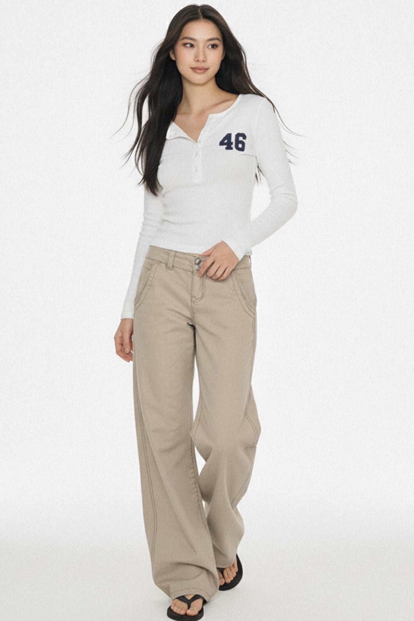 Retro Low-Waist Denim Pants