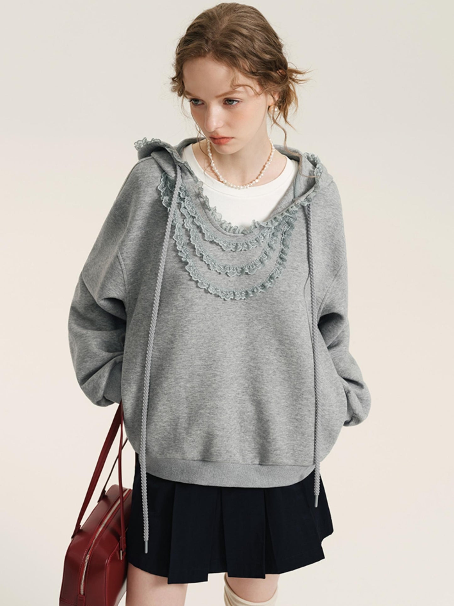 Fungus Collar Hooded Sweatshirt Set-Up