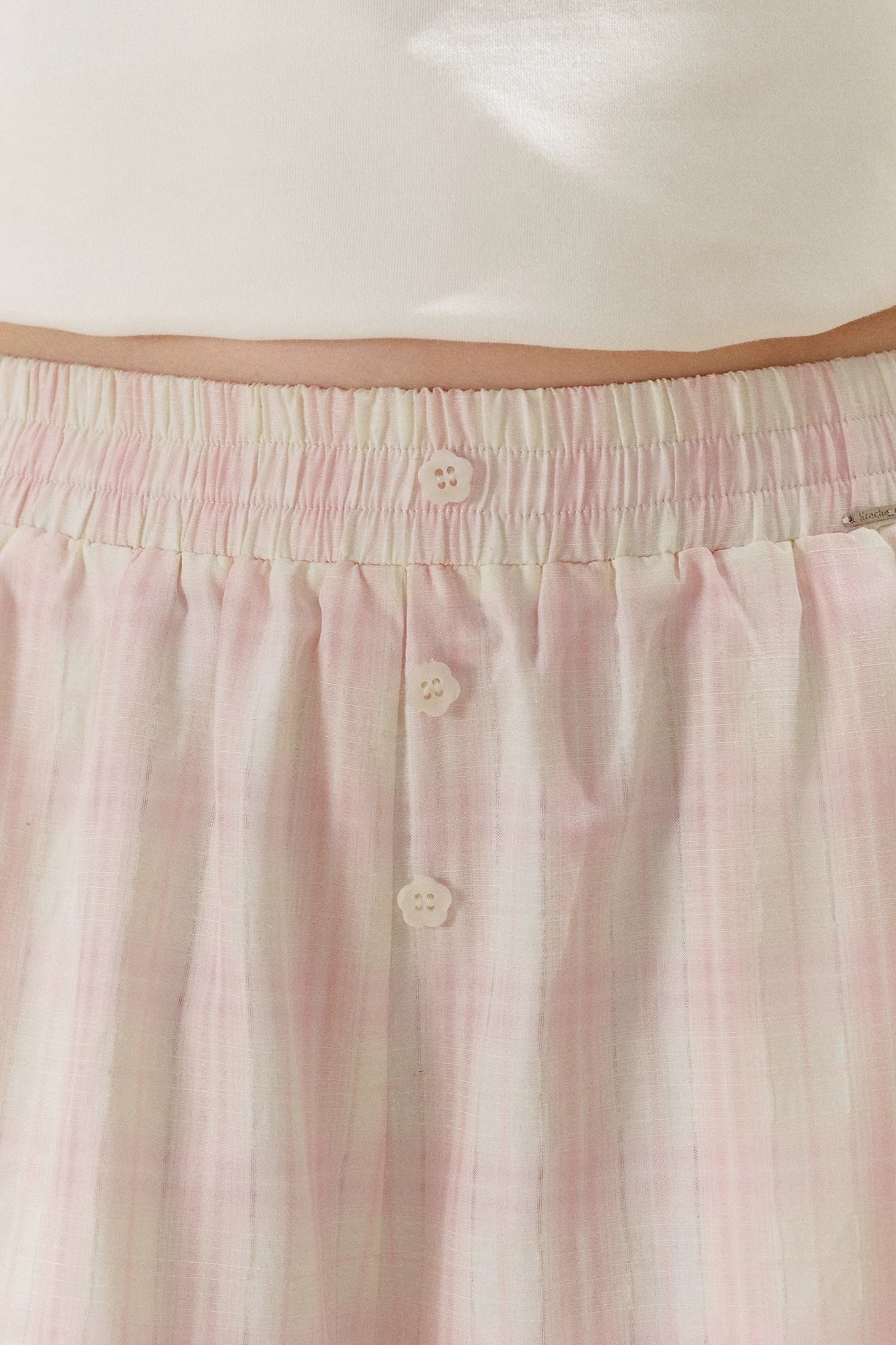 Linen Plaid Wide-Leg Pants