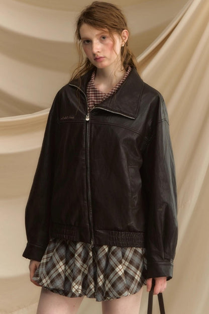 Ultra-Soft Vintage Brown Leather Womens Flight Jacket