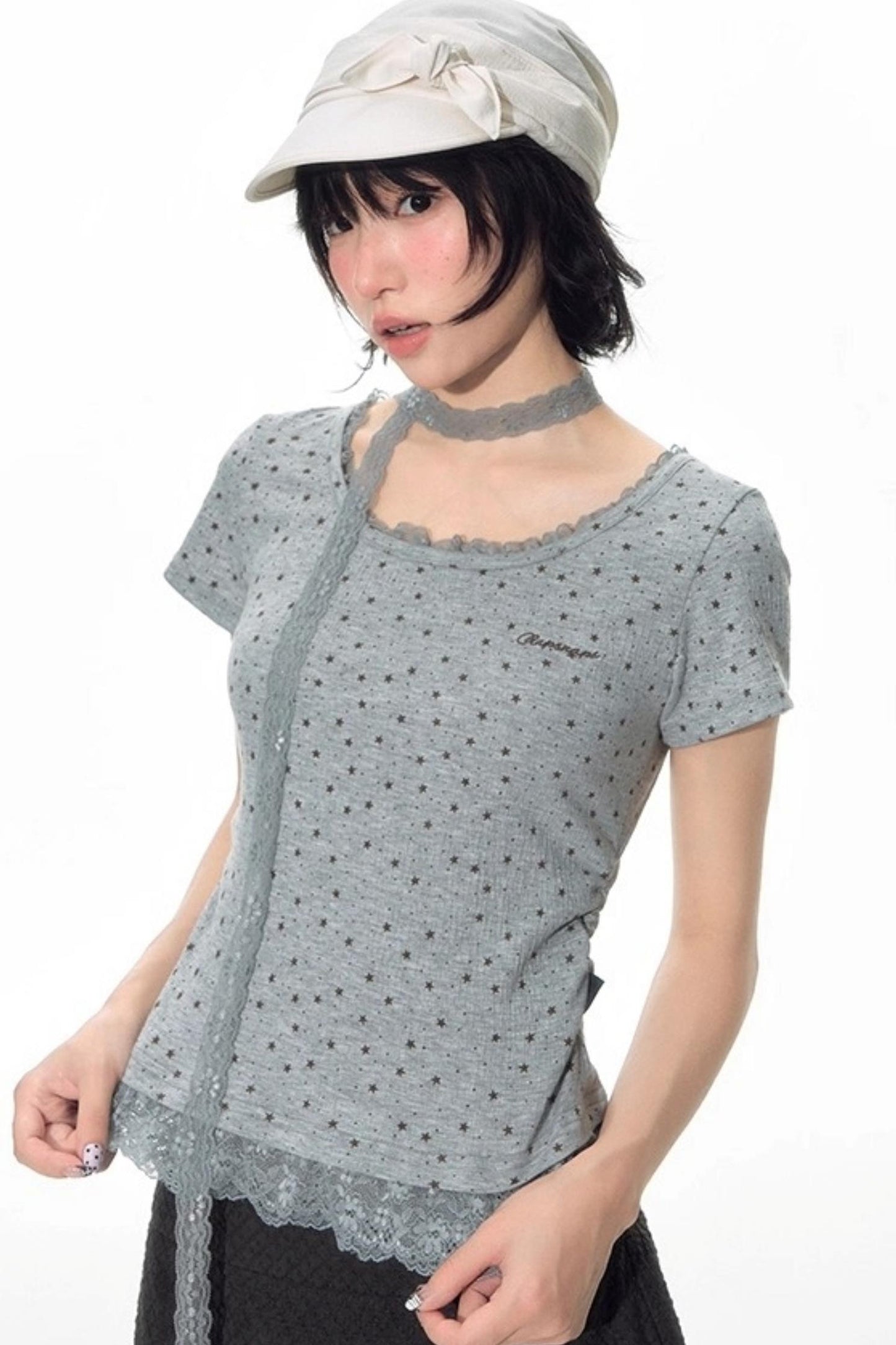 Star Lace Sweet Shirt