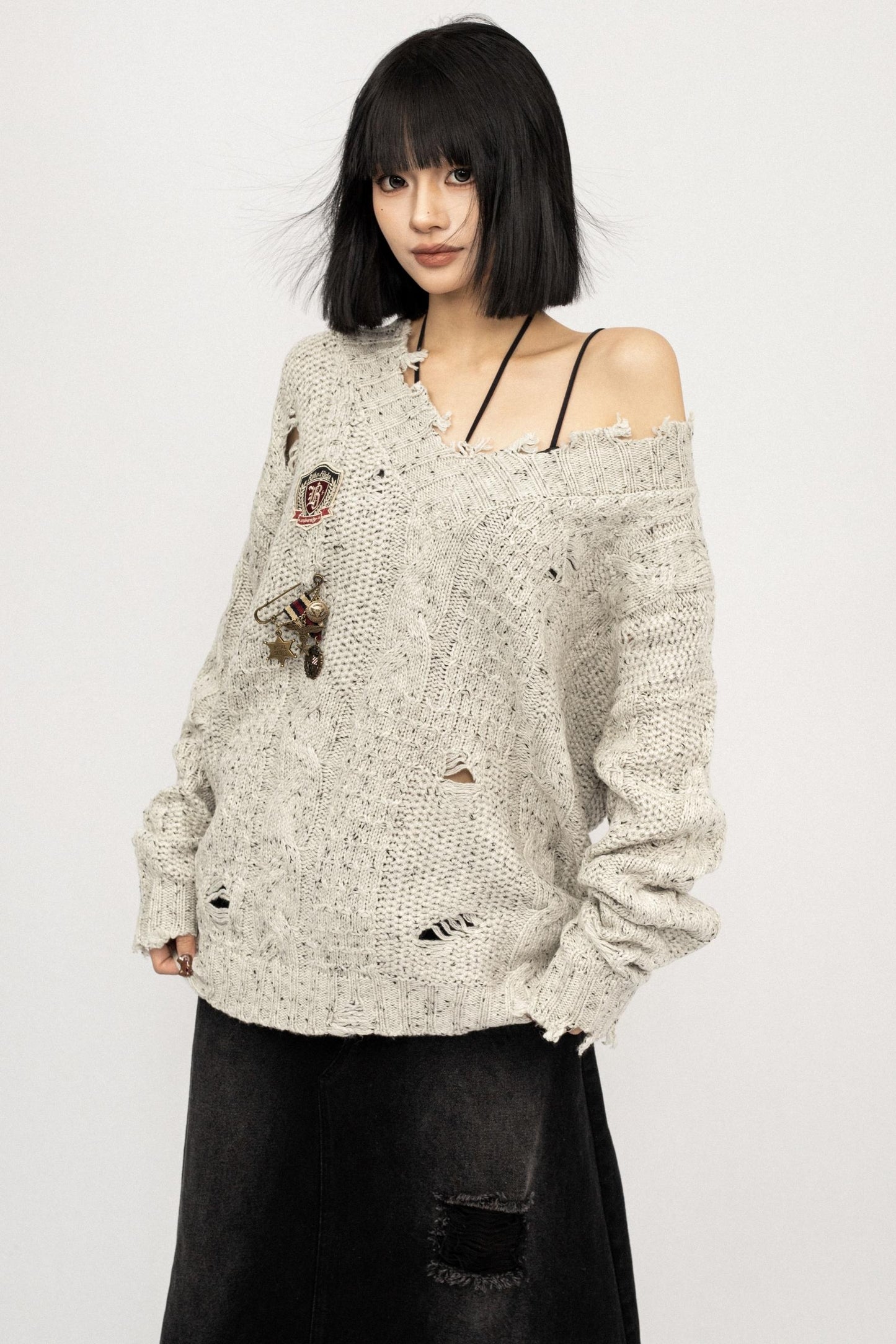 American Wool V-neck Top