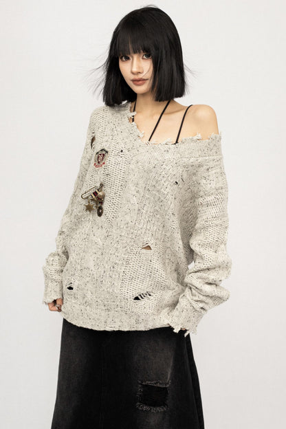 American Wool V-neck Top