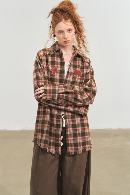 Plaid Collar Sweater Set-Up