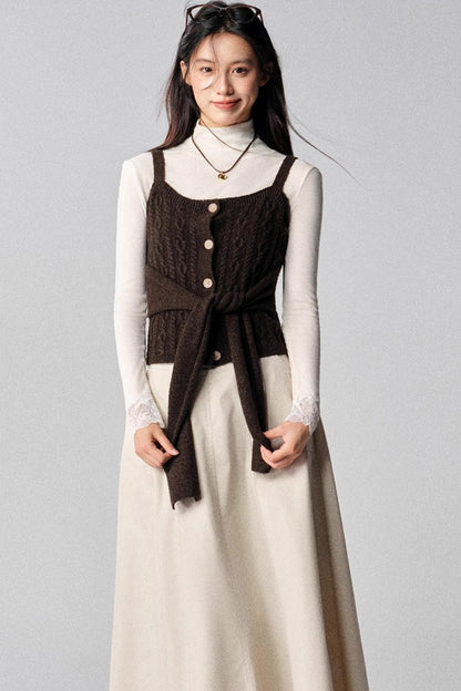 Mountains White A-Line Skirt