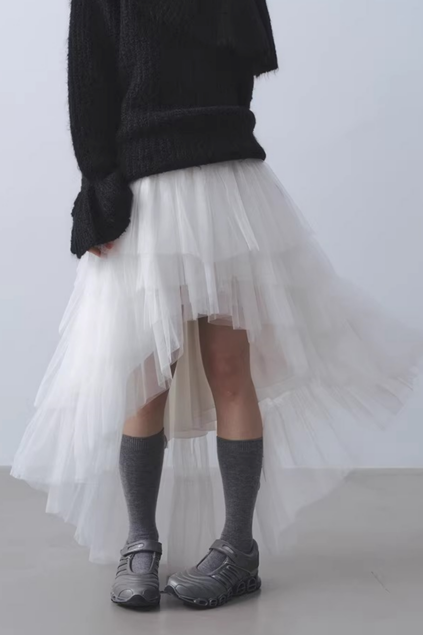 Fairy White Mesh Puffy Skirt