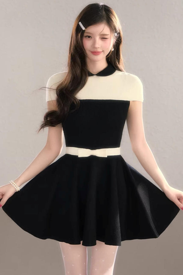 Vestido de Primavera con Bloqueo de Color