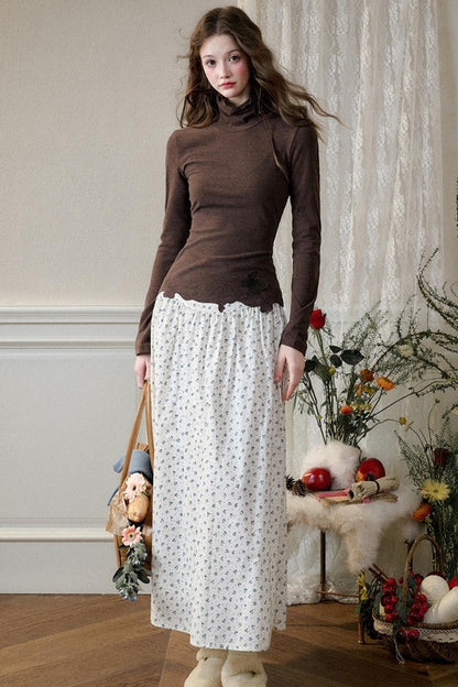 Wild Blueberry Organic Cotton Long Skirt