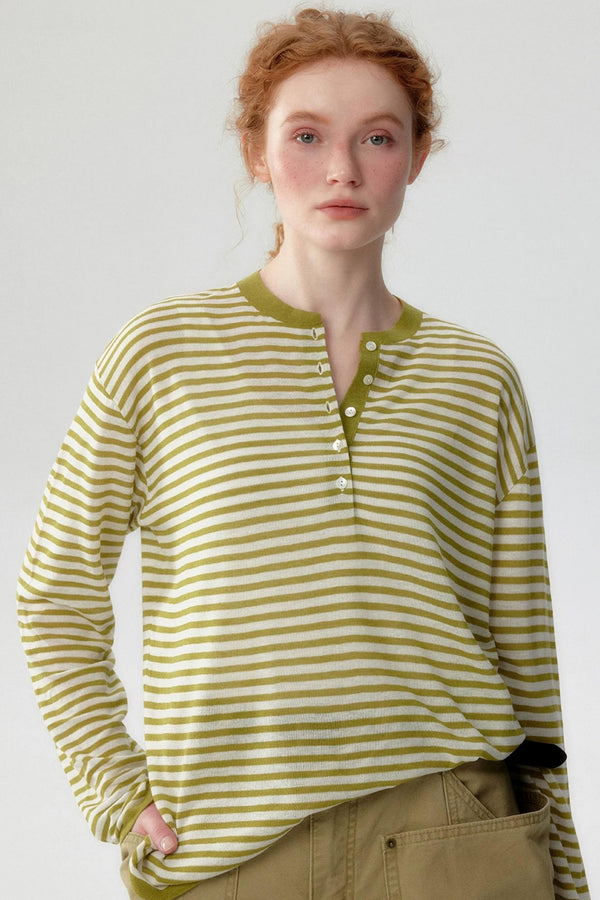 Mustard Striped Knit T-shirt