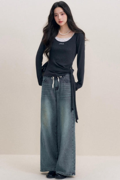 Lace Trim Patchwork Top