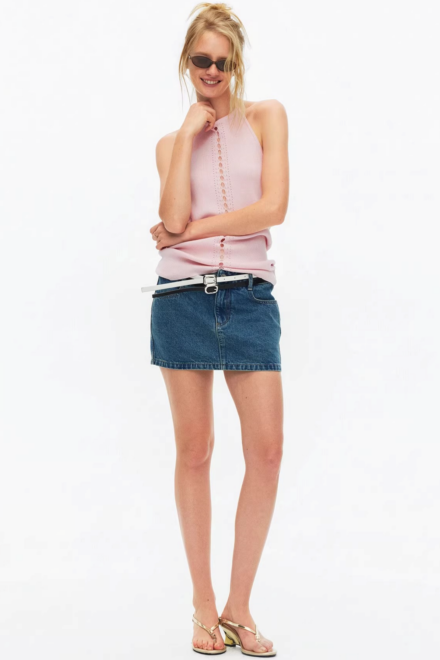 Lyocell Lace-Up Ribbed Vest