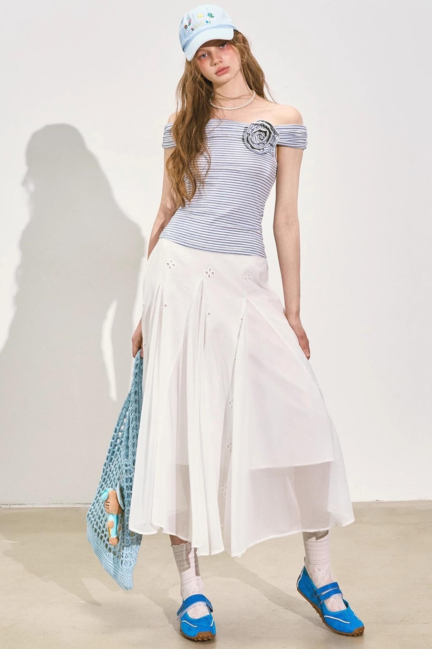 Asymmetrical Rose Stripe Top