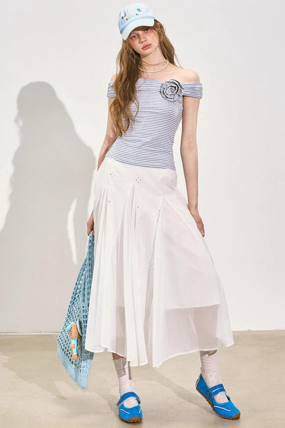 Asymmetrical Rose Stripe Top