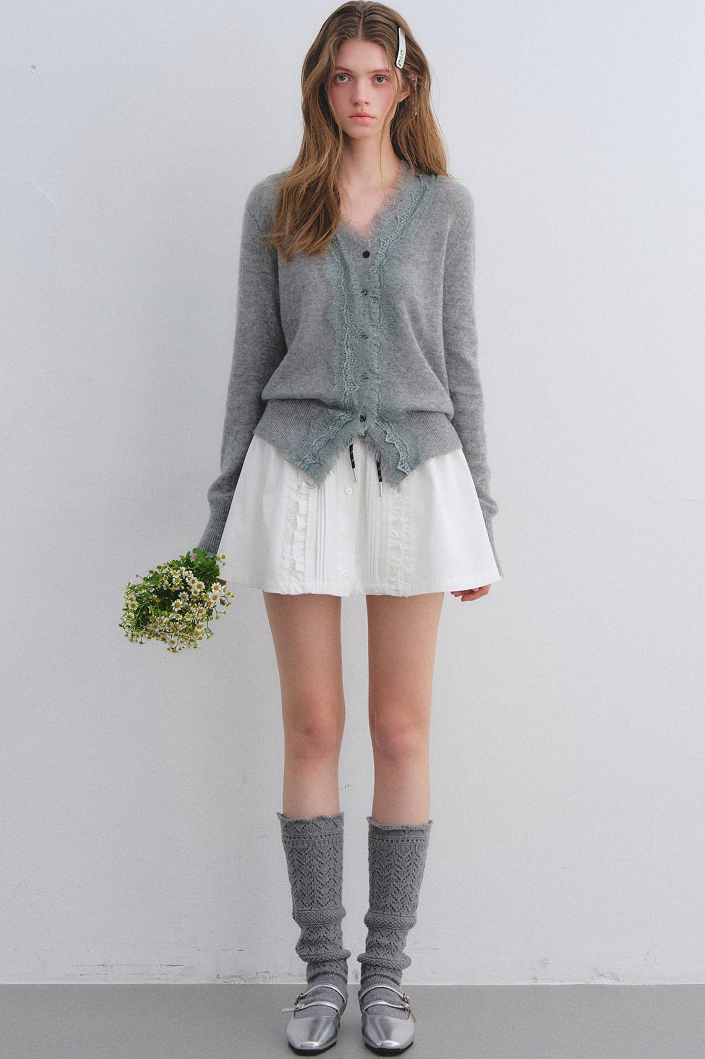 Lace Trim Patchwork Skirt