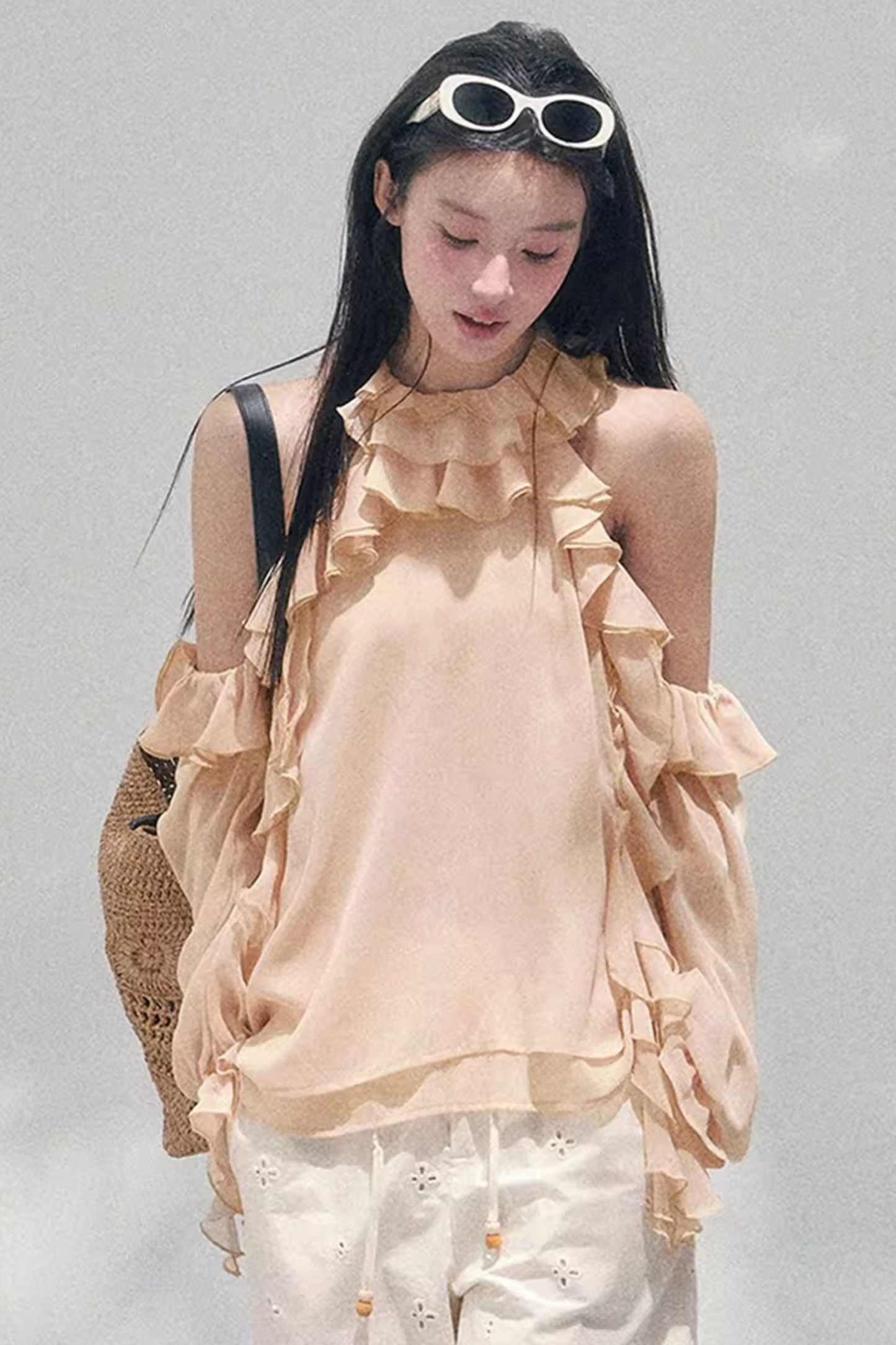 Ruffled Edge Off-Shoulder Top