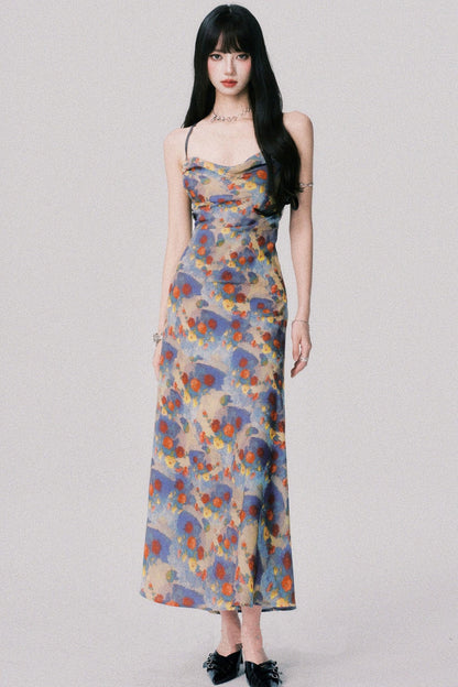 French Garden Halter Swing Dress