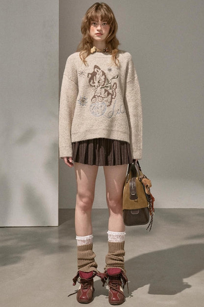 Furball Crew Neck Loose Sweater