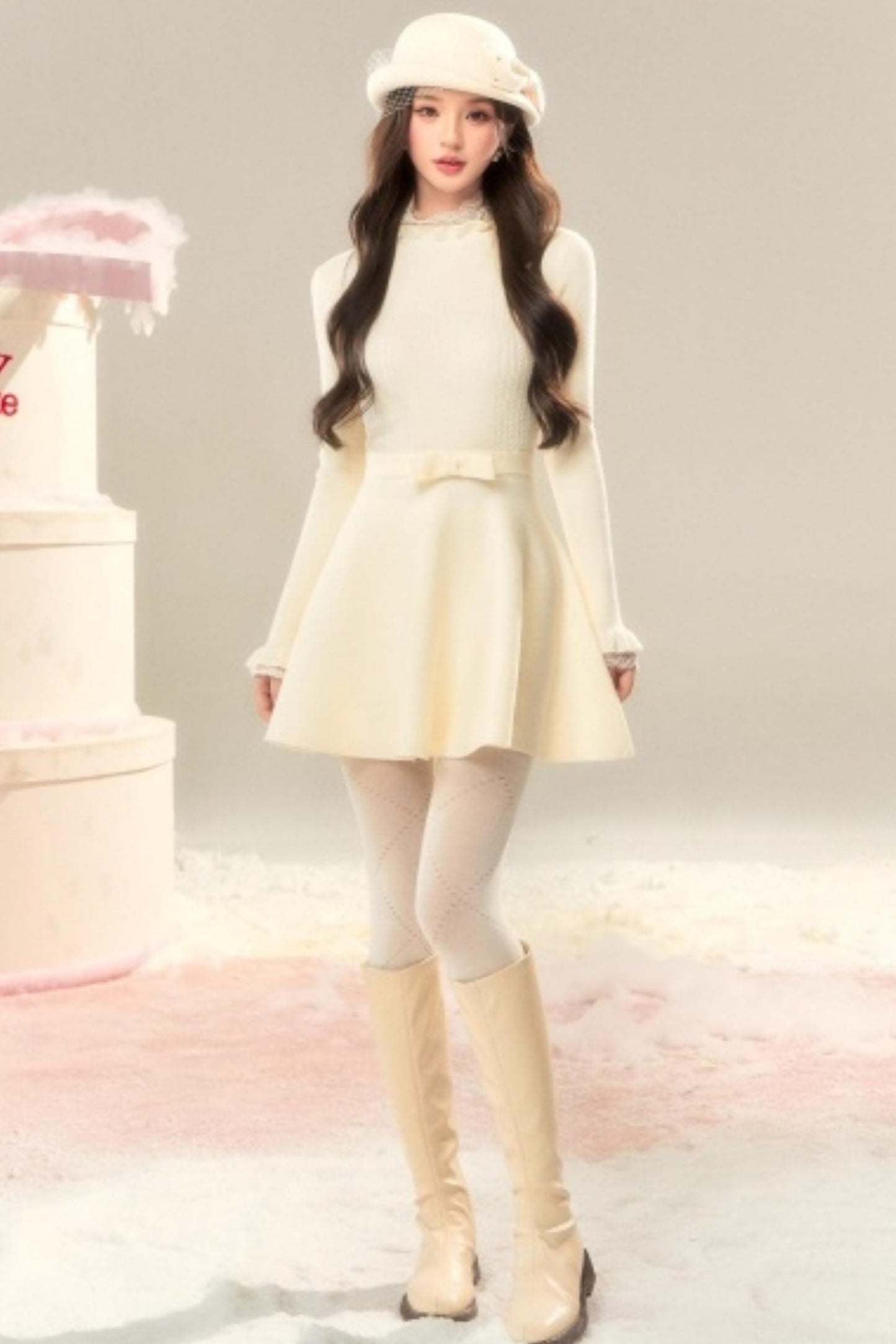 Bowknot Wool Hepburn Hat