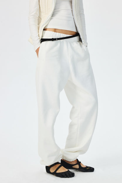 Narrow Suede Cowhide Brown Belt