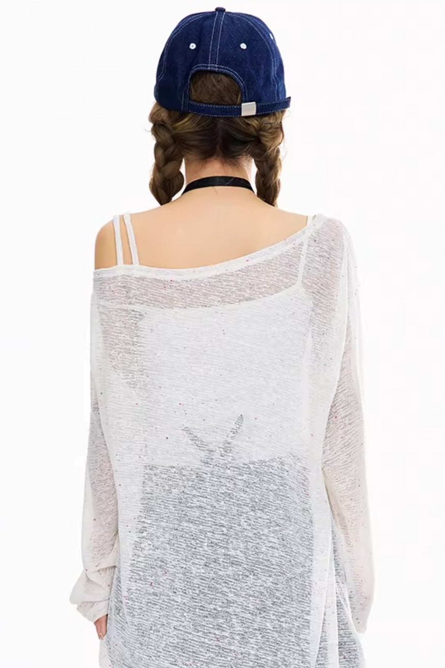 Top con spalle scoperte e stampa cartoni animati
