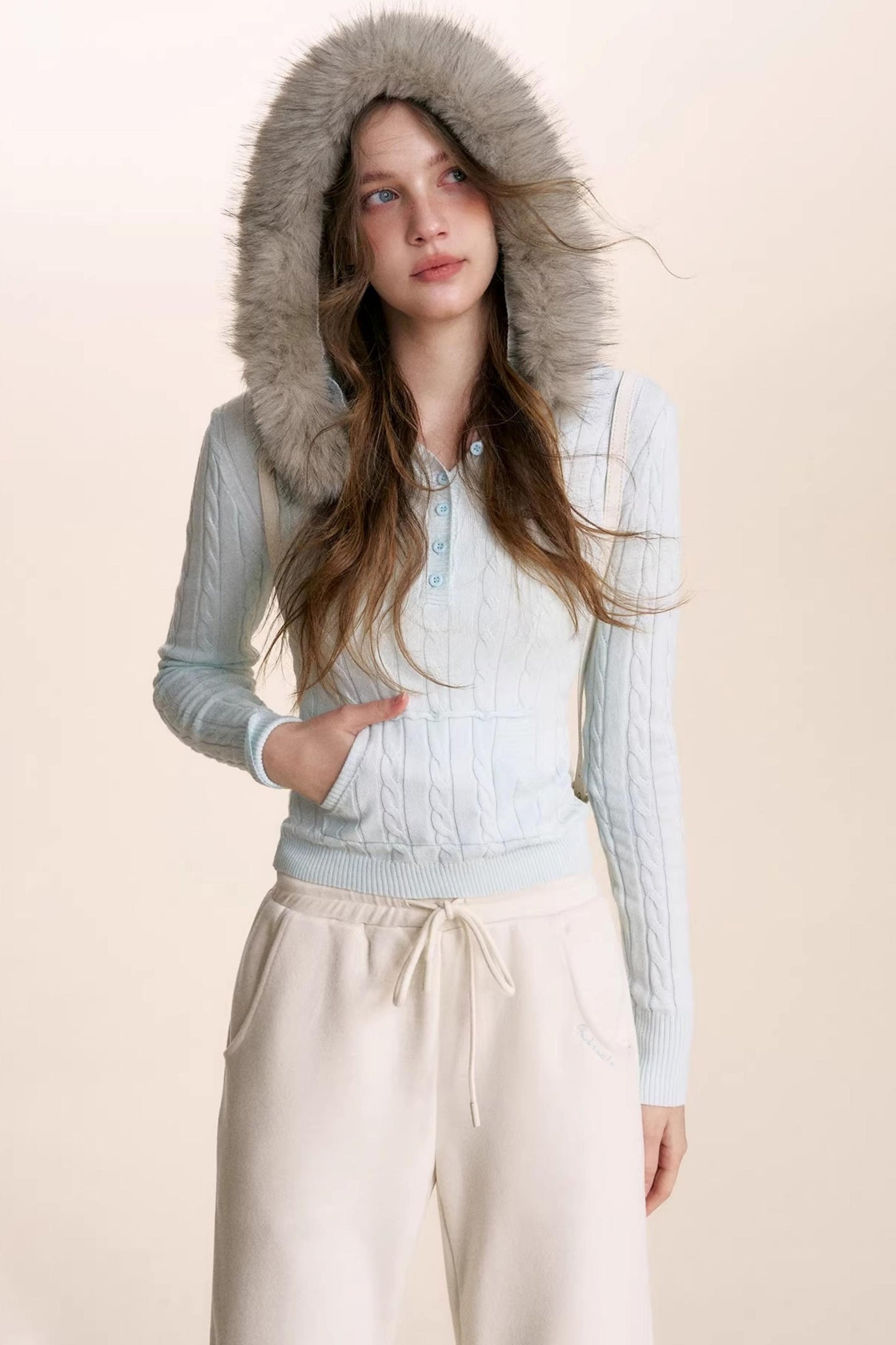 Plush Winter Fur Collar Sweater