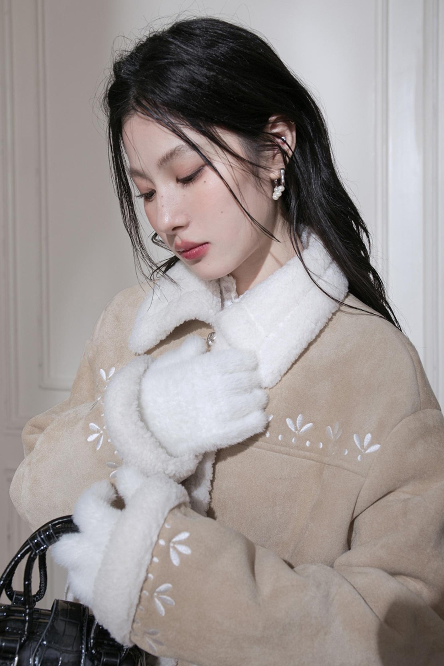 Warm Suede Embroidery Jacket