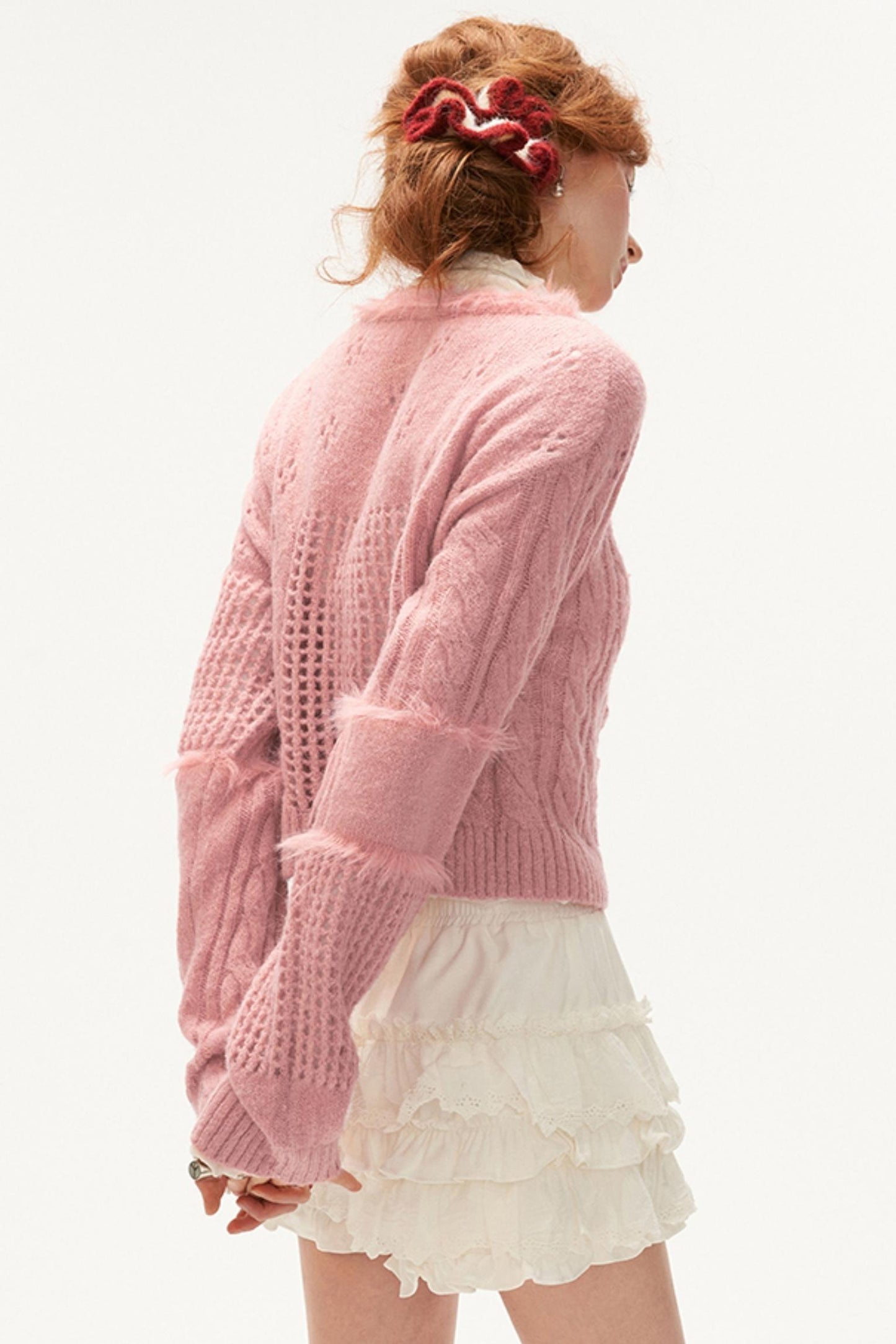 Rose Wool Knit Sweater