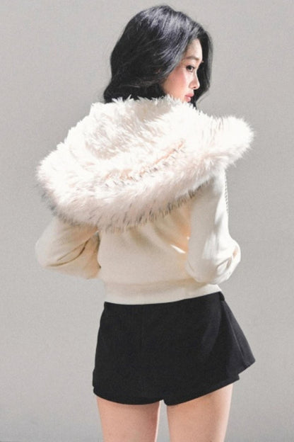Hooded Faux Fur Winter Coat