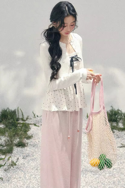 Polka Dot Lace Top Set-Up