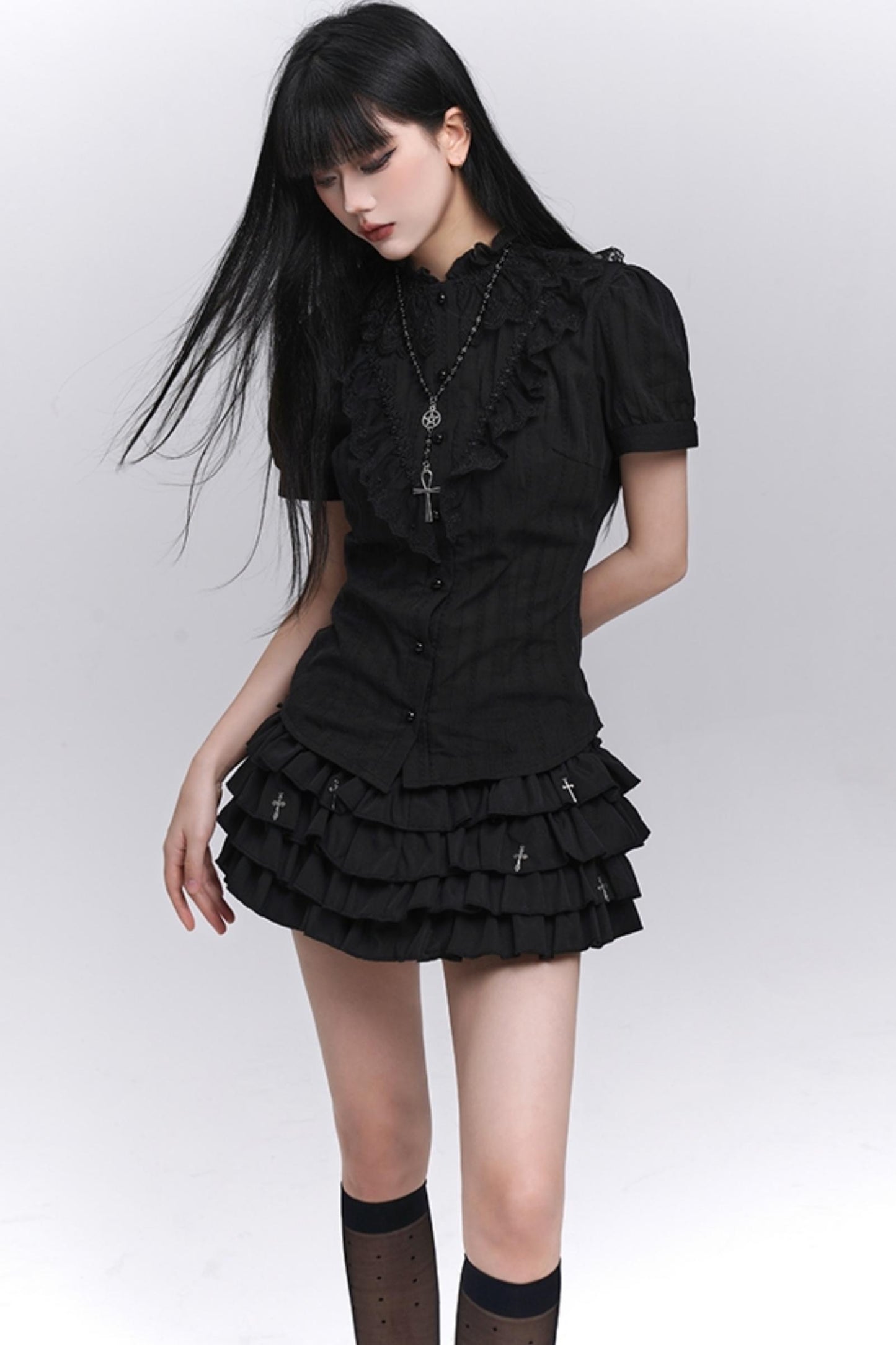 Ghost Lace Black Shirt