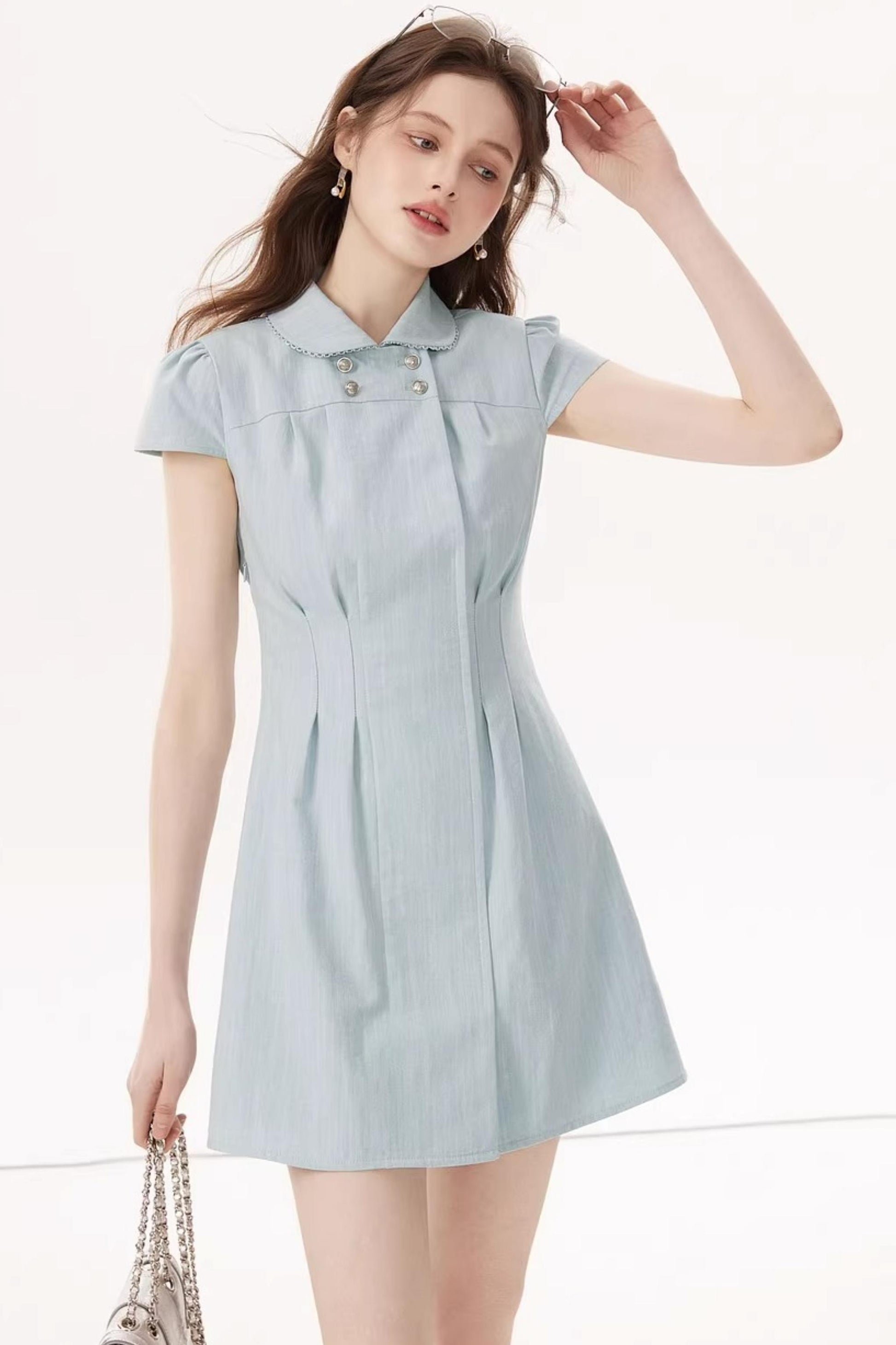 Feminine Faux Denim Dress – UrbanSheek