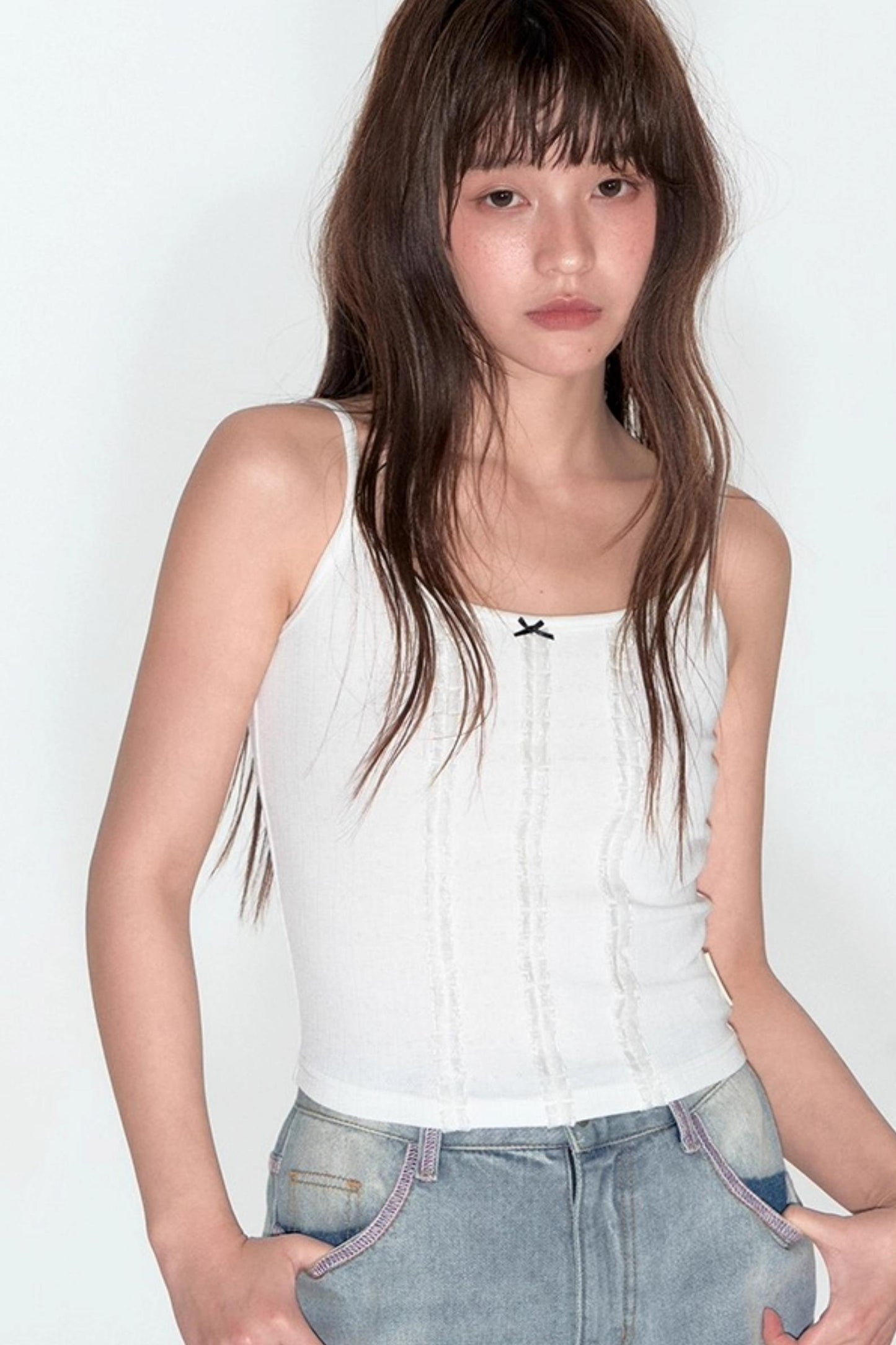 Summer Lace Suspenders Cropped Vest