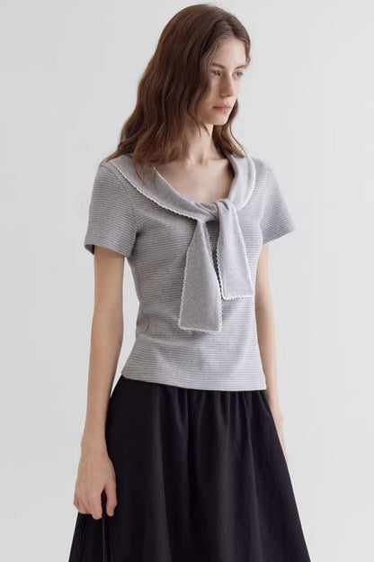 Sweet Striped Lace Top