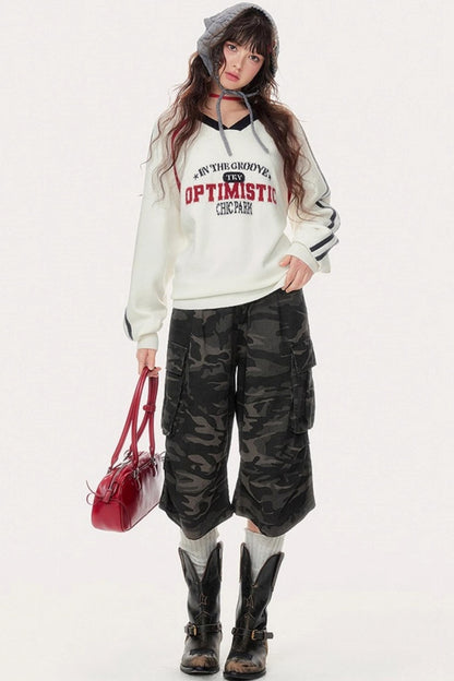 Contrasting V-Neck Sweater