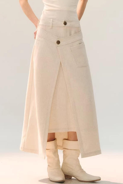 Contrasting Layered Half Skirt