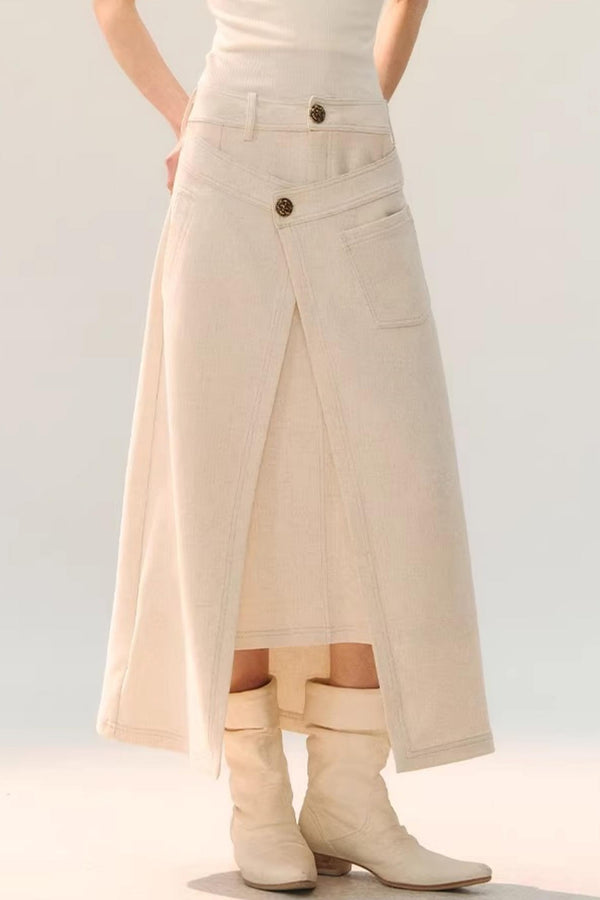 Contrasting Layered Half Skirt