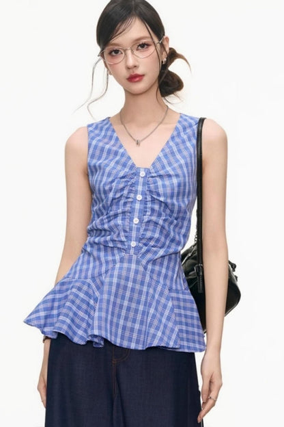 Chic V-Neck Vest Pants Set-Up