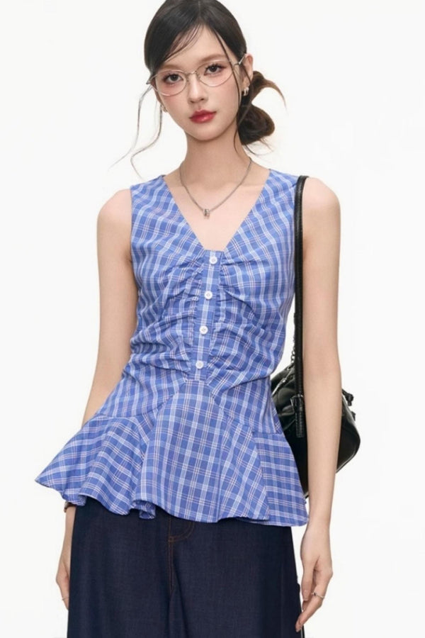 Chic V-Neck Vest Pants Set-Up