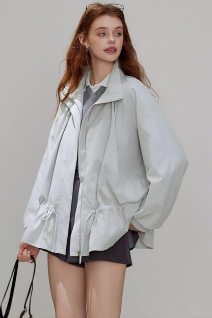 Autumn Draped Silhouette Trench Coat