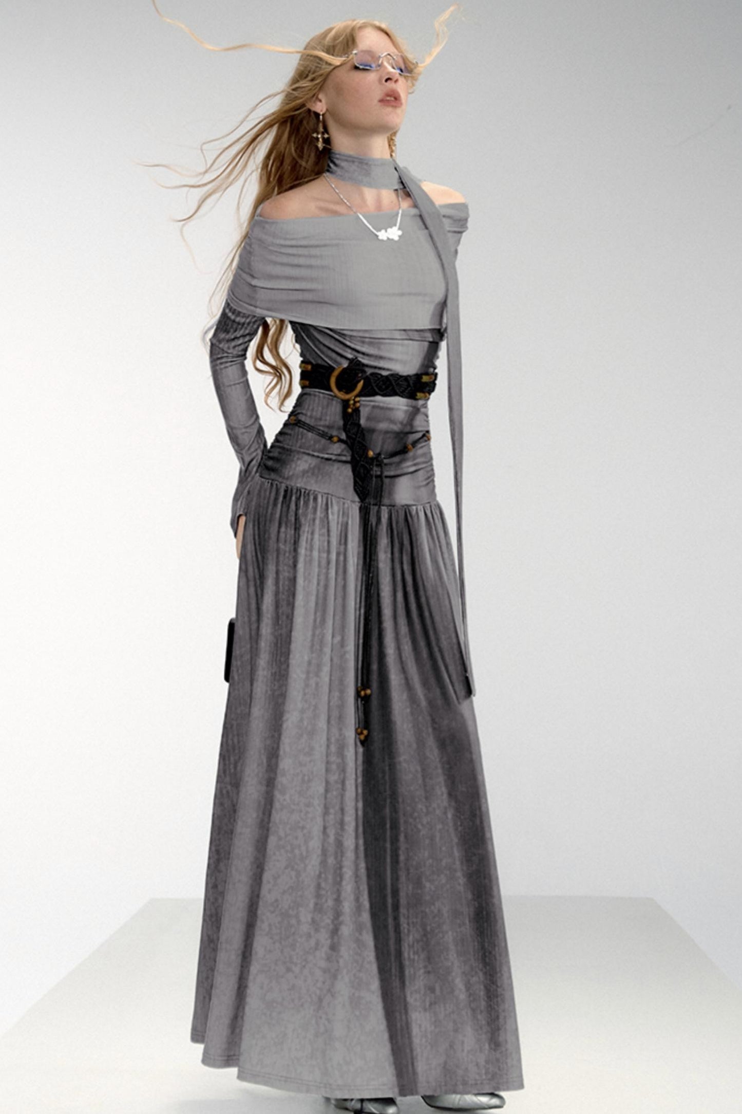 Moonlit Night One-Shoulder Dress