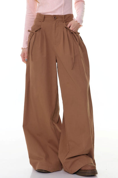 Autumn High-Waisted Slimming Brown Trousers