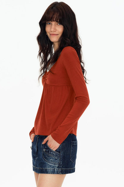 Lace Butterfly Collar Knit Top