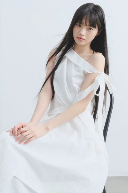 Thin Smoke Camellia A-Line Dress