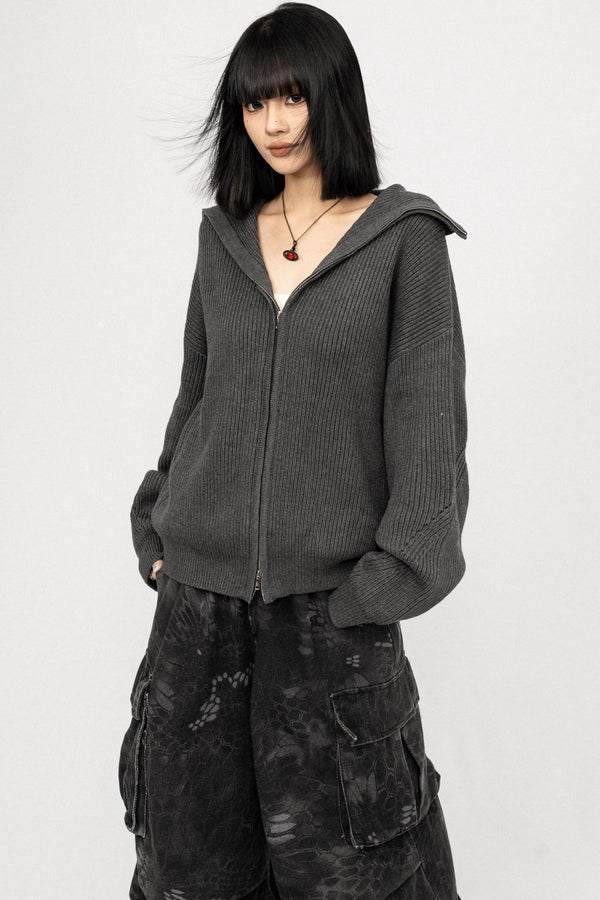 Vintage Zipper Sweater Coat