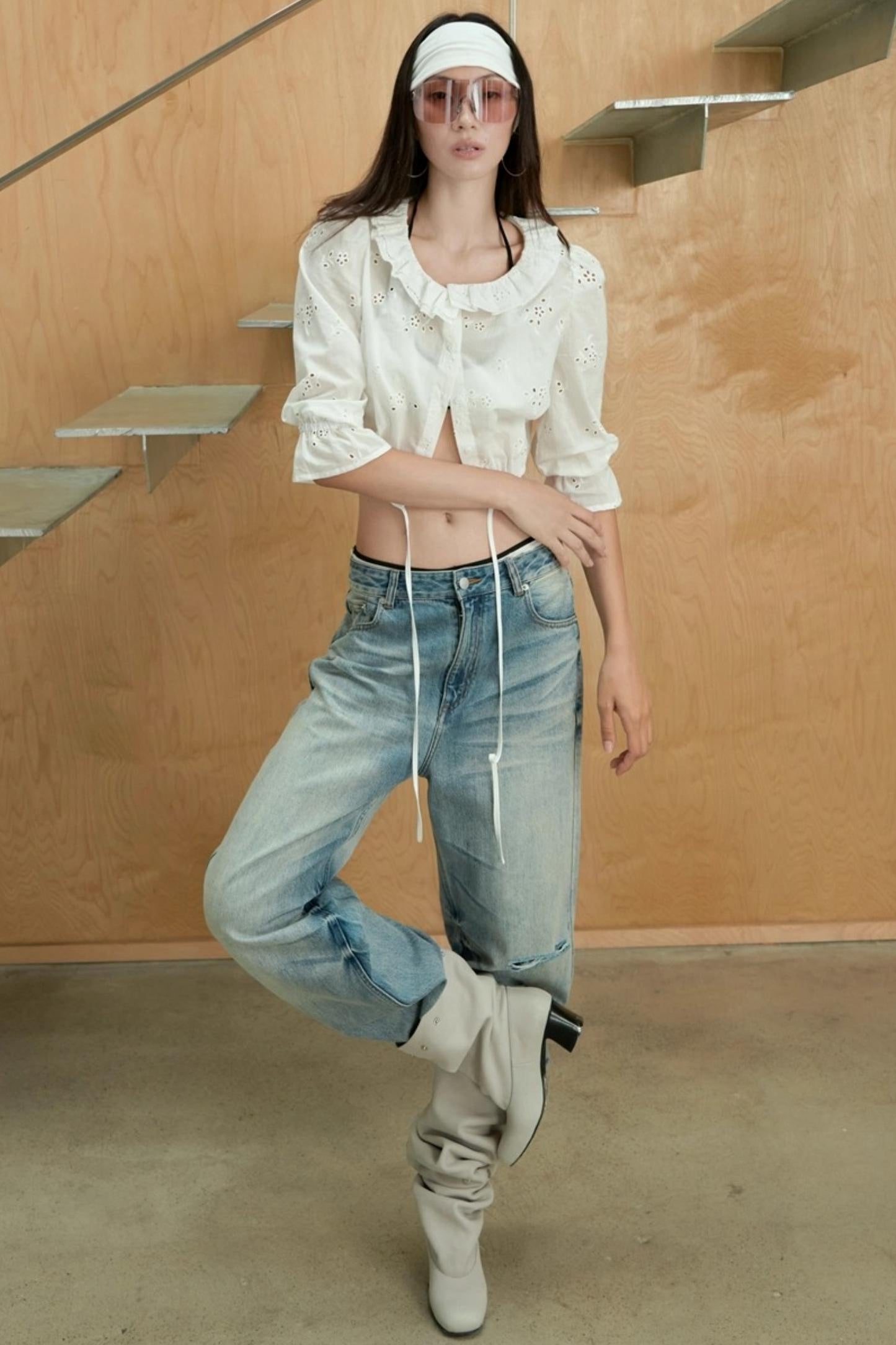 Old Washed Ripped Jeans