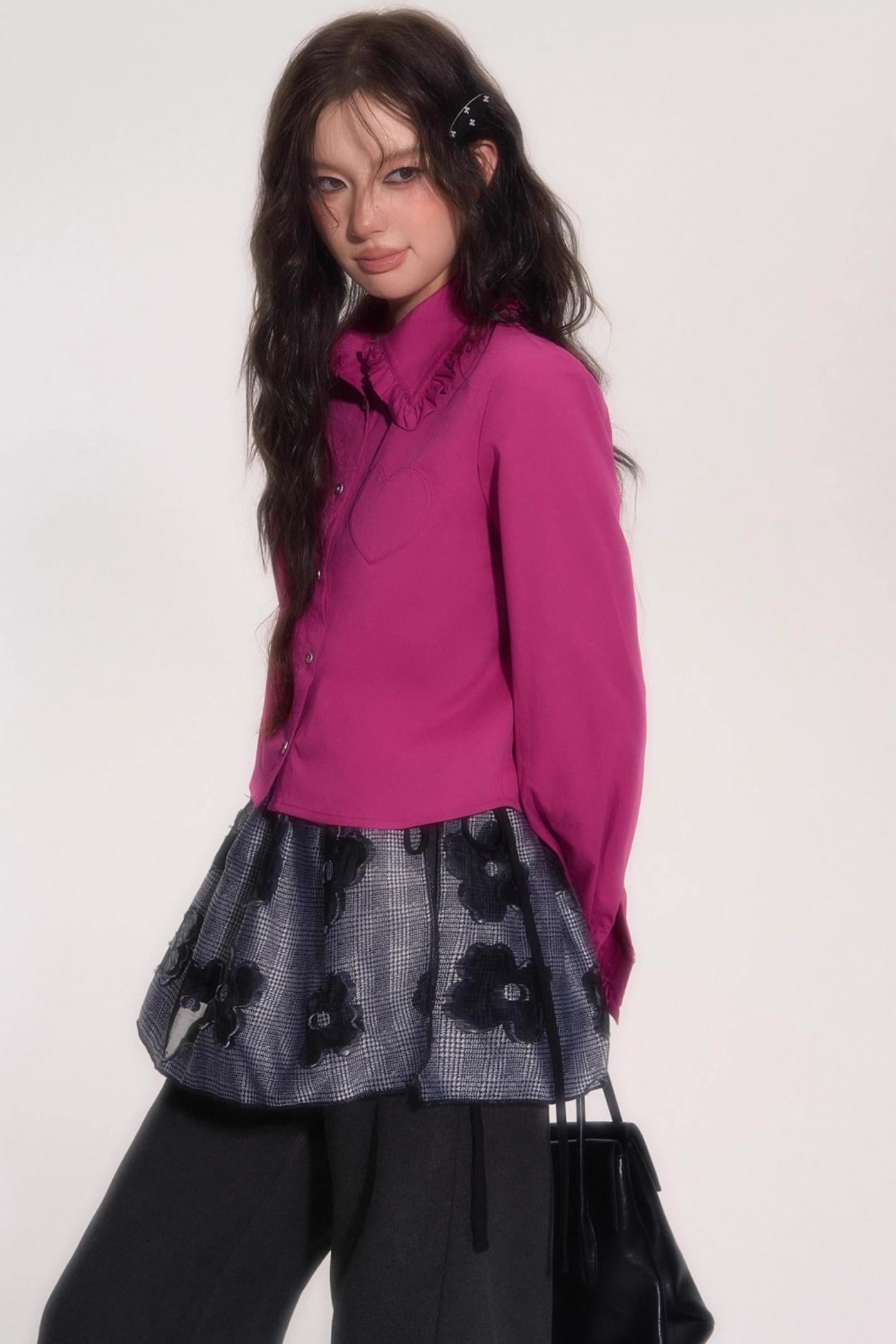 Sweetheart Loose Long-Sleeved Shirt