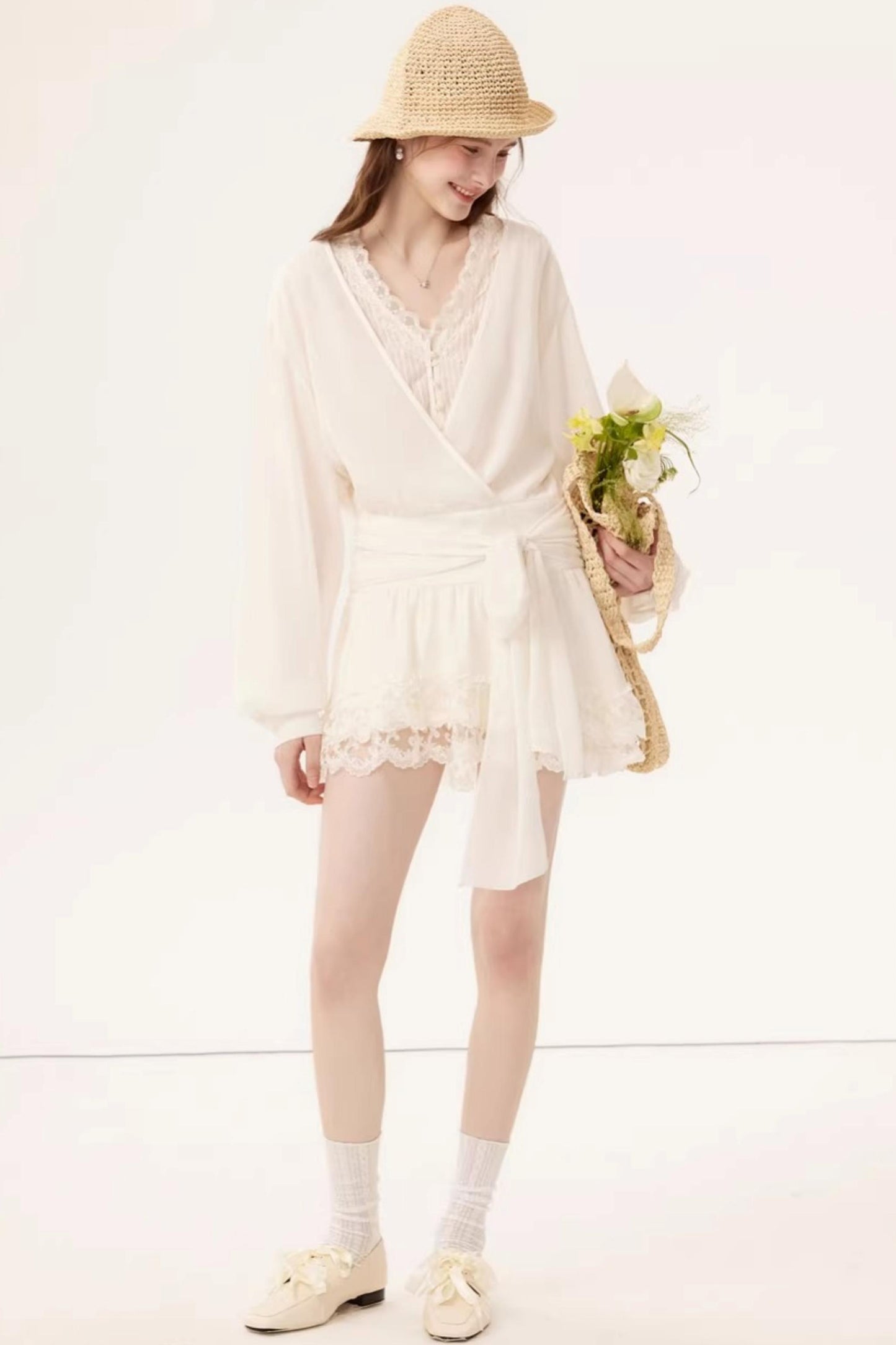 Chiffon Lace Paneled Dress