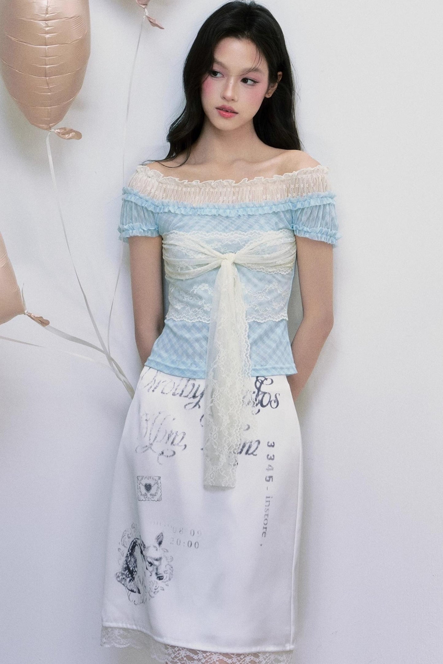 Satin Lace Fawn Skirt