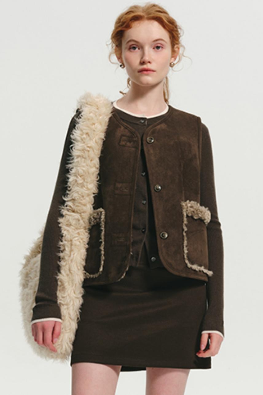 Warm Shearling Suede Vest