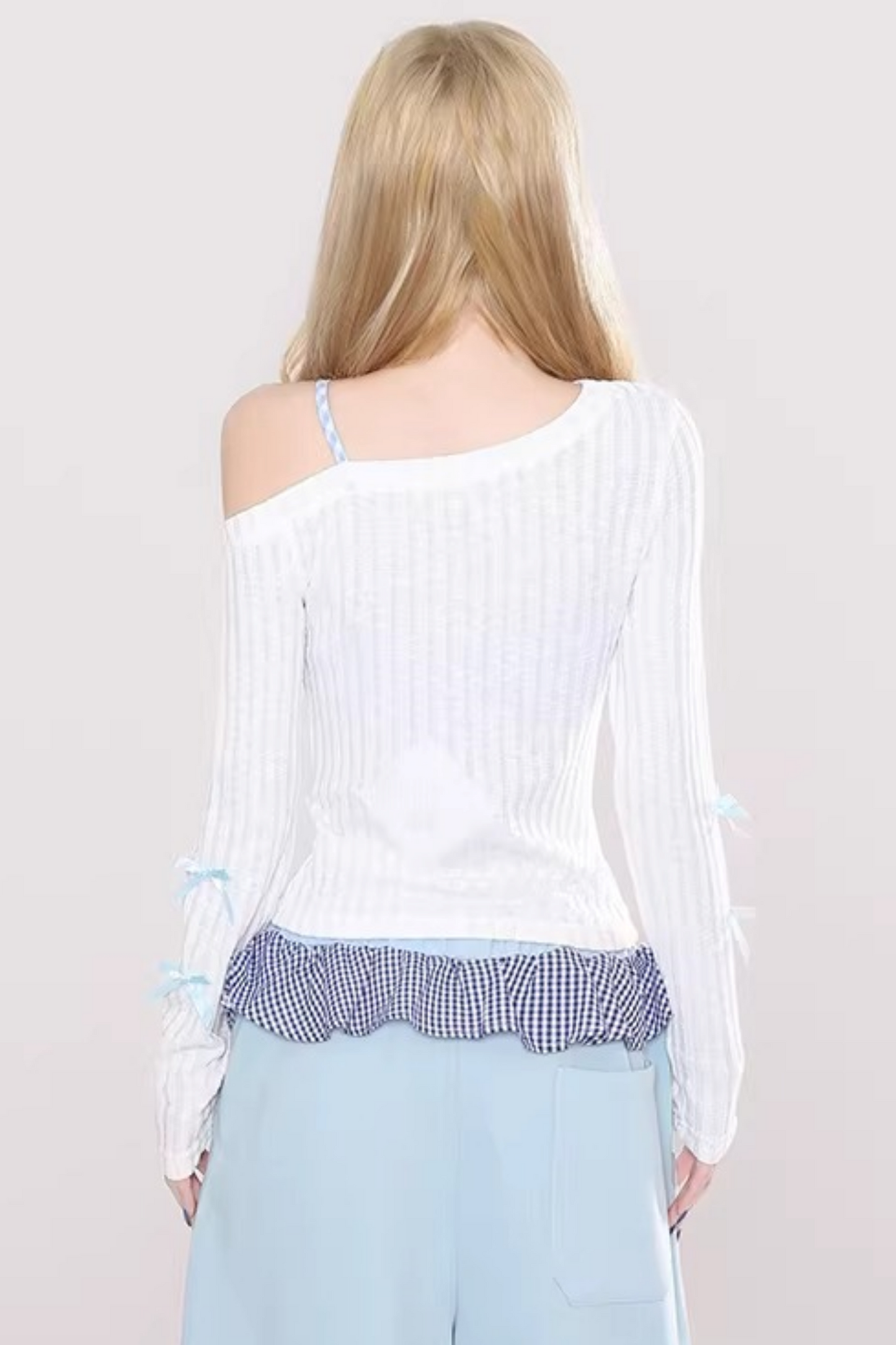 패치워크 자수 오프숄더 상의 셋업